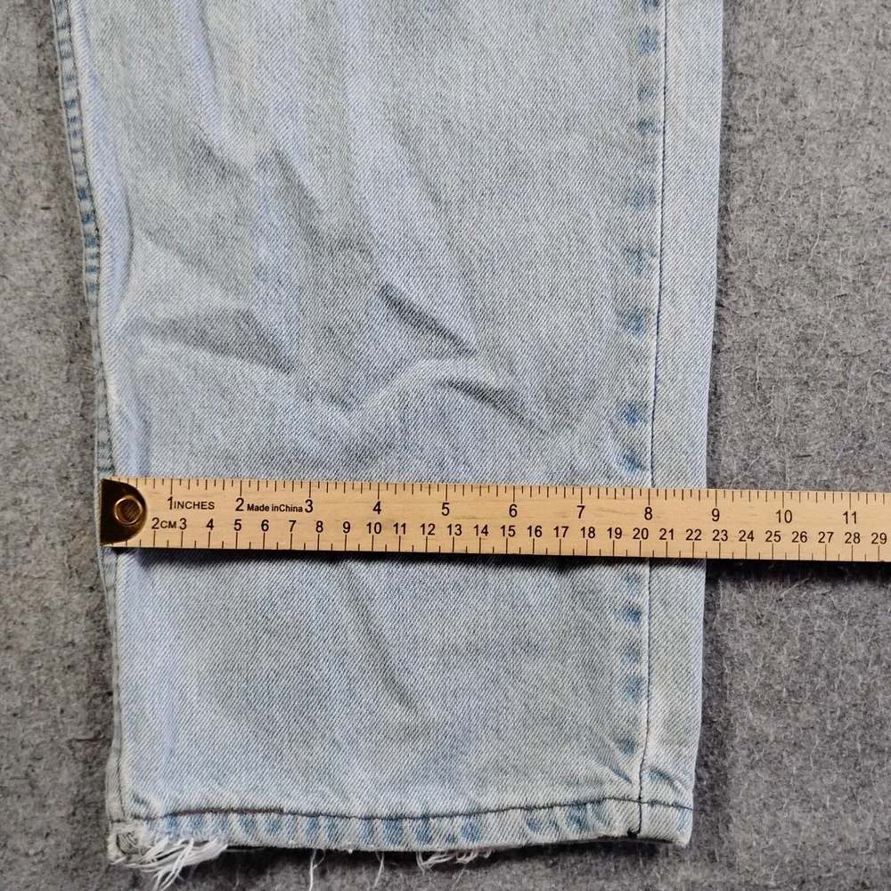 Vintage Levis SilverTab Baggy Pleated Jeans Men 33x34 Blue Light Wash Distressed